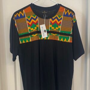 D'IYANU Black and Multicolor Short Sleeve Men's Tee